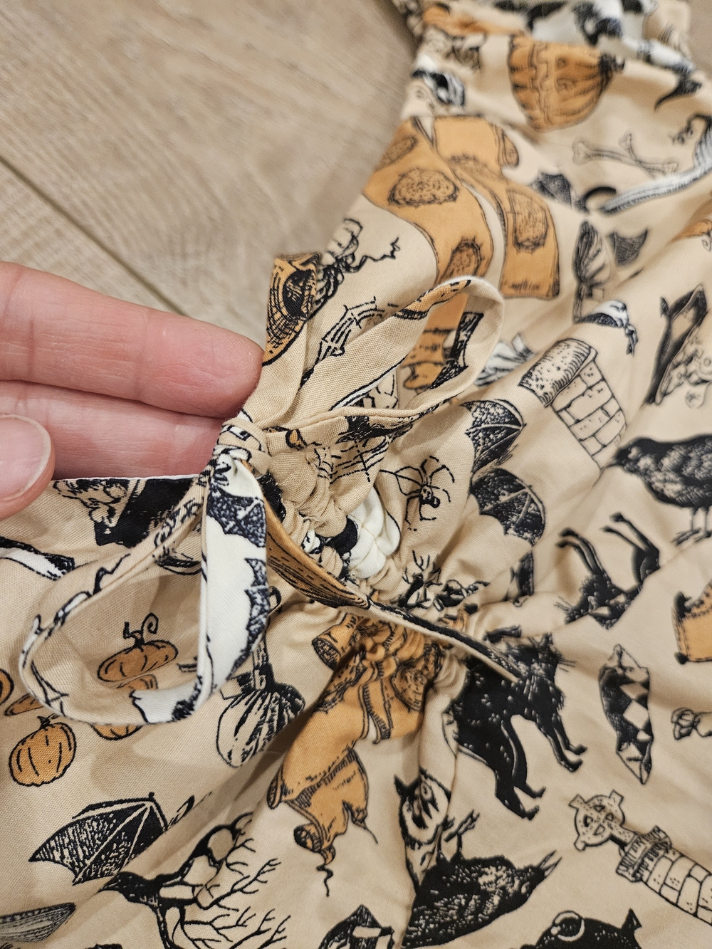 Halloween Witchy Gothic Cottagecore 100% Cotton Dress Cat Skull Pumpkin Print M - Picture 8 of 16